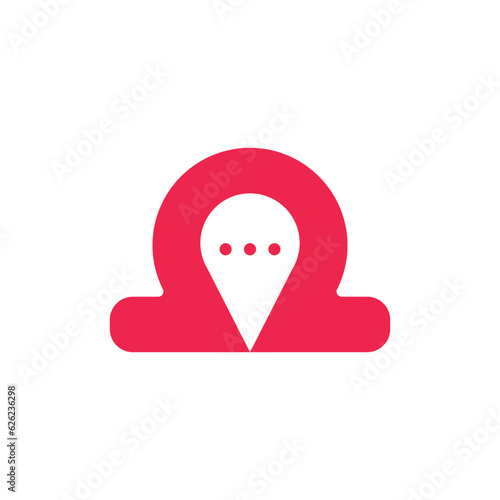 Omega Chat And Pin Location Logo