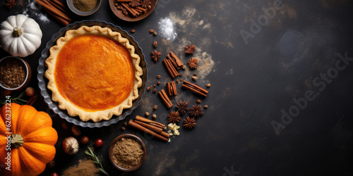 Traditional american homemade pumpkin pie