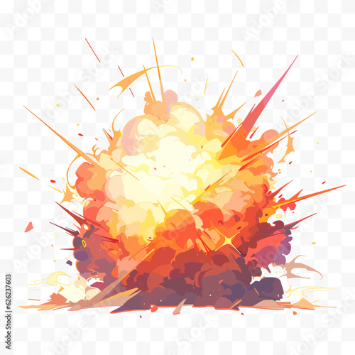 Cartoon bomb explosion. Explosion cloud vector illustration