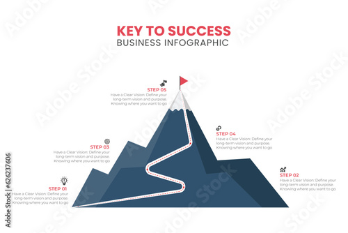 Mountain infographic template, vector illustration