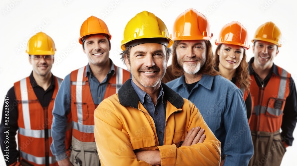 Group of Industrial workers people on Isolated over white background. Group of Industrial workers people on Isolated over white background.