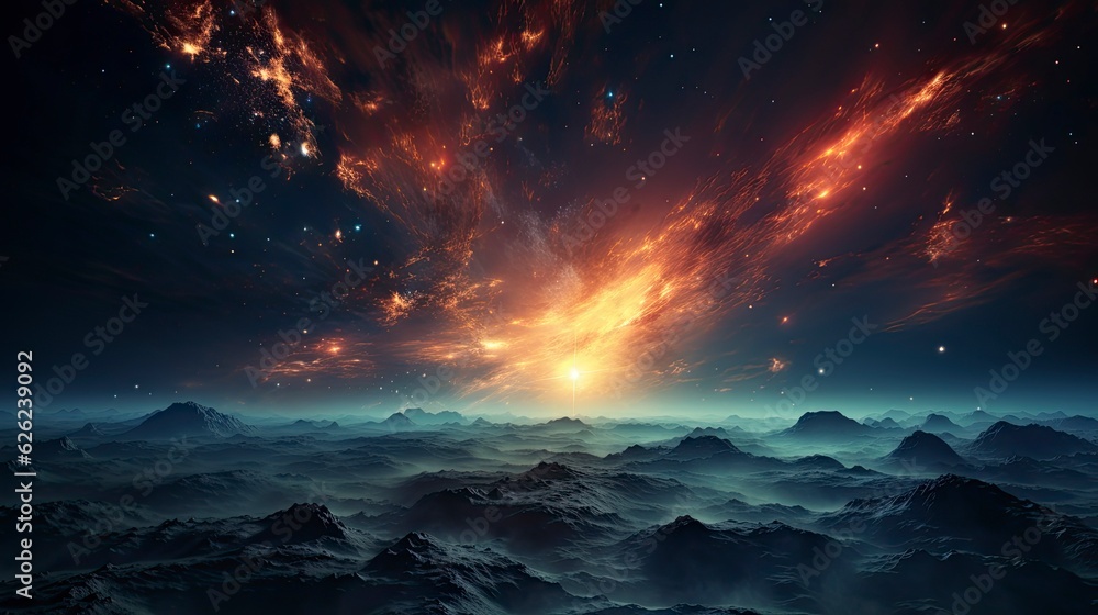 Colorful Space Galaxy cloud nebula background, Generative AI Colorful Space Galaxy cloud nebula background, Generative AI