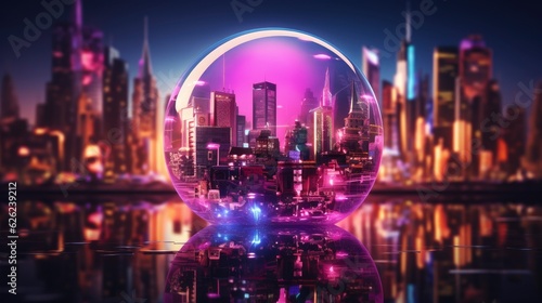 Metaverse Hologram city, Generative AI