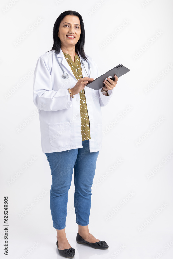 Senior female doctor with Digital Tablet. Senior female doctor with Digital Tablet.