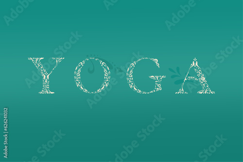 Word Yoga Decorated, Title for Banner