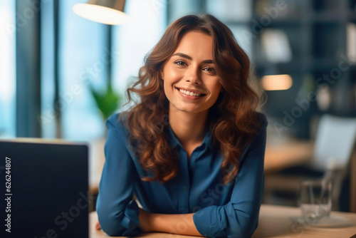 Radiant Woman Working with Enthusiasm in the Office