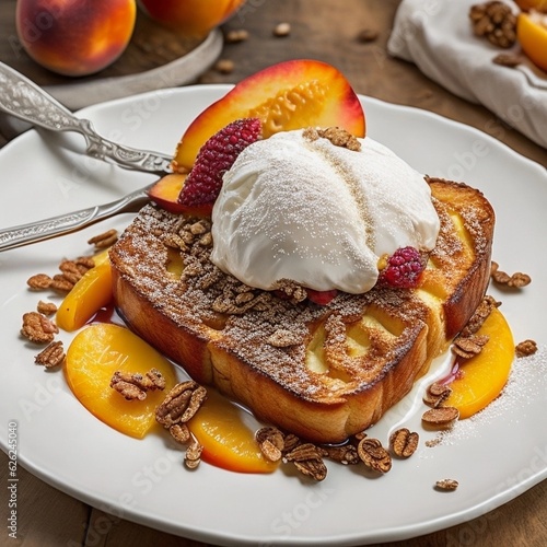 Indulge in Peaches n' Cream French Toast Delight photo