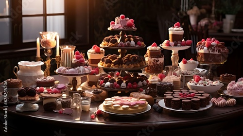 a table full of desserts