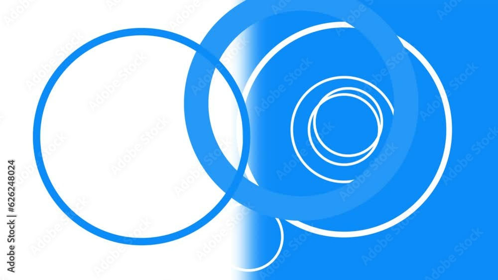 blue white 2d animation with circles that keep changing and chasing one another. blue white 2d animation with circles that keep changing and chasing one another.