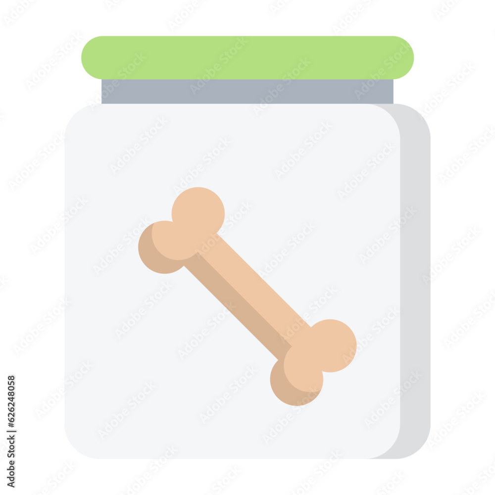 Pet Food Jar Flat Icon Pet Food Jar Flat Icon