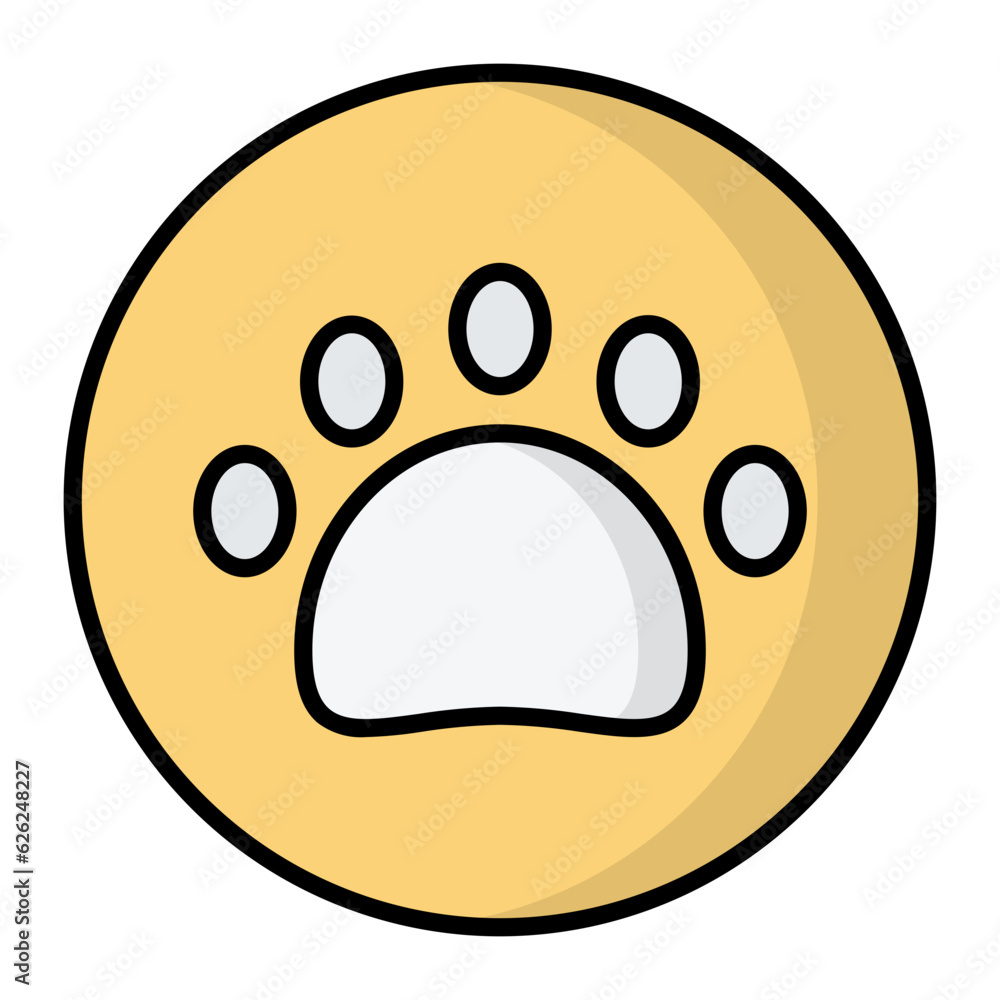 Fototapeta premium Paw Line Color Icon