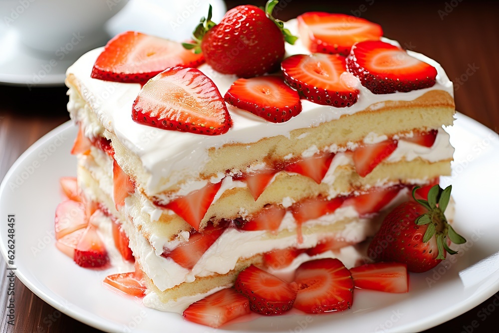 Tasty piece cake with fruits and berry Tasty piece cake with fruits and berry