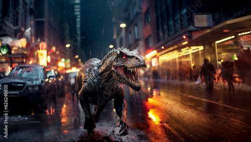 Fantastic dinosaur on the street © aviavlad