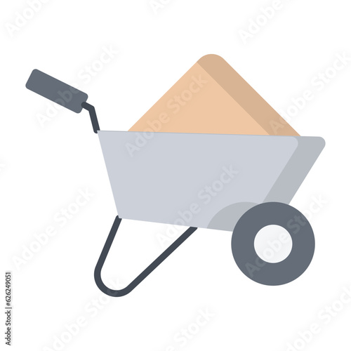 Wheel Barrow Flat Icon