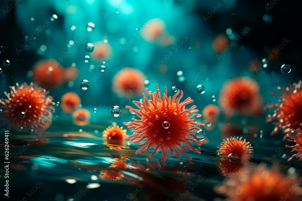 digital illustration of a cell in a dark background,generative ai digital illustration of a cell in a dark background,generative ai