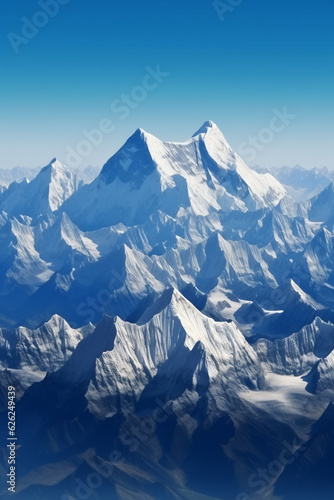 Breathtaking View of Mountains in the Himalayas AI generated © artefacti