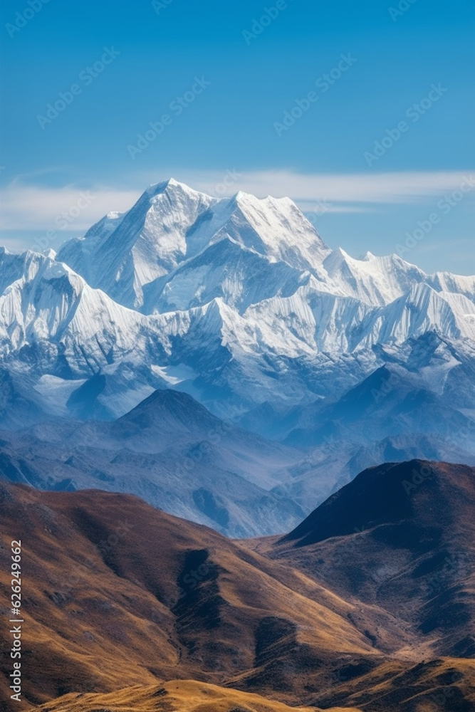 Fototapeta premium Breathtaking View of Mountains in the Himalayas AI generated