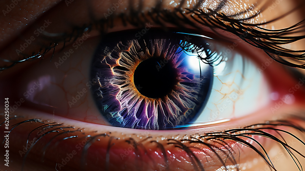 close up macro of human eye full frame. generative Ai