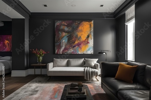 modern living room made by midjeorney