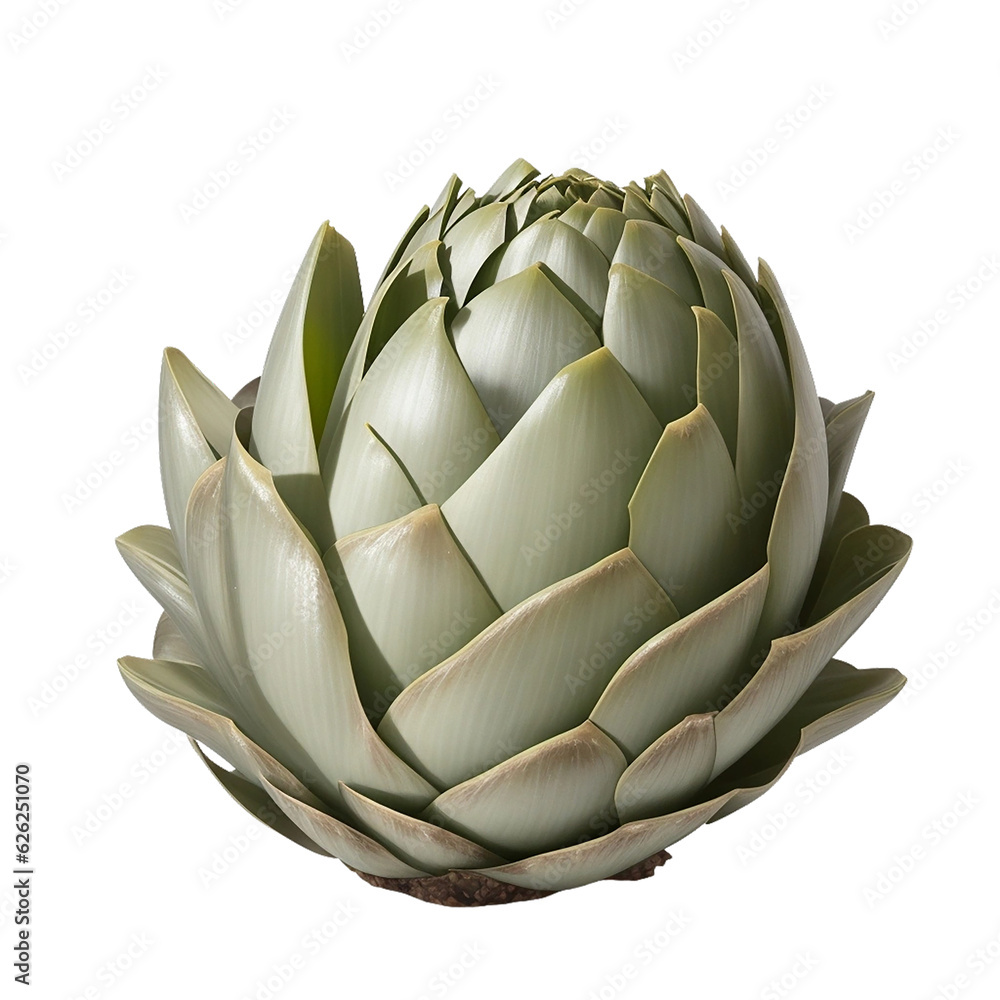 Obraz premium Isolated Artichoke: Fresh and Healthy on White Background- AI Generated