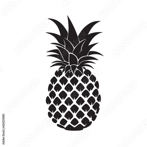 pineapple silhouette isolated on white vector