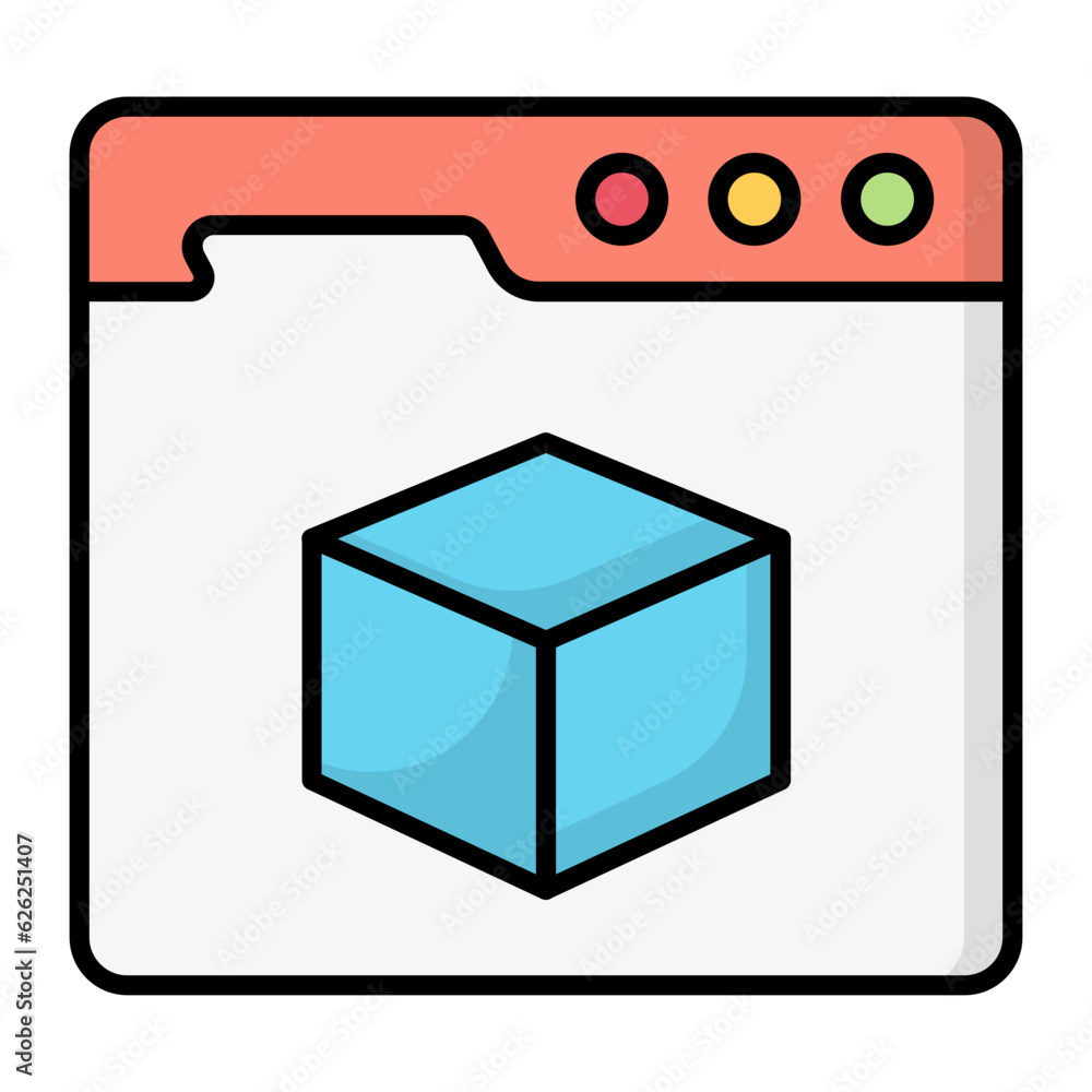 Fototapeta premium Online Shop Line Color Icon