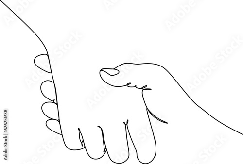 Drawing of holding hands isolated on white background. Symbol of love, dating, close relationship, intimacy and romance. Hand drawn black and white illustration.