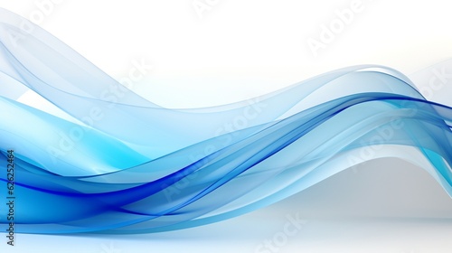 Abstract blue waves background, generative ai