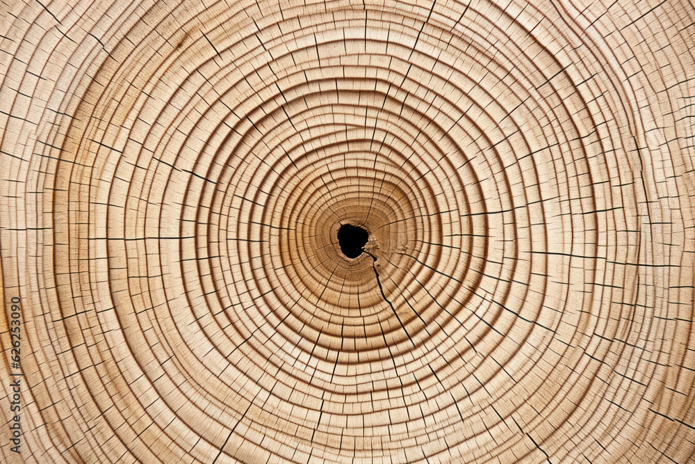 Saw cut of a large tree with rings of age. Saw cut of a large tree with rings of age.