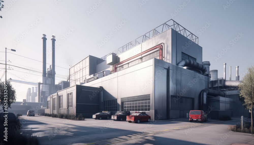 3D modern factory building design 3D modern factory building design