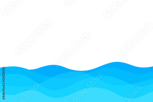 Blue Wave Water Wavy Element Vector Transparent Background. Liquid Shape Curve Border Frame Wallpaper Presentation Education Business Design Ocean Sea Summer Layers Overlap Gradient Color