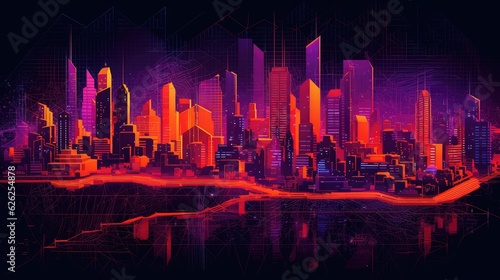 Purple Orange Modern Urban Complex © evening_tao