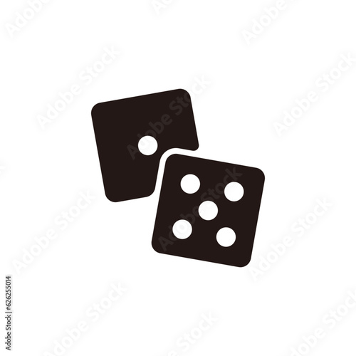 Dice icon.Flat silhouette version.