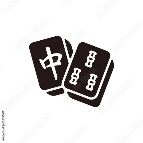 Mahjong icon.Flat silhouette version.