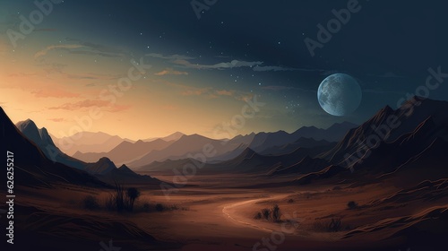 Landscape in the wilderness at night