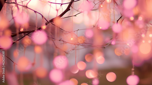 Beautiful pink flowers with water drops on blurred bokeh background © alionaprof
