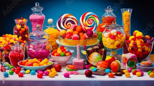 candy in the Table, Ai Generative illustration