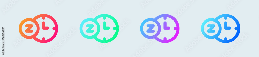 Sleep line icon in gradient colors. Bed time signs vector illustration. Sleep line icon in gradient colors. Bed time signs vector illustration.