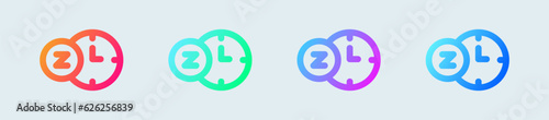 Sleep line icon in gradient colors. Bed time signs vector illustration.