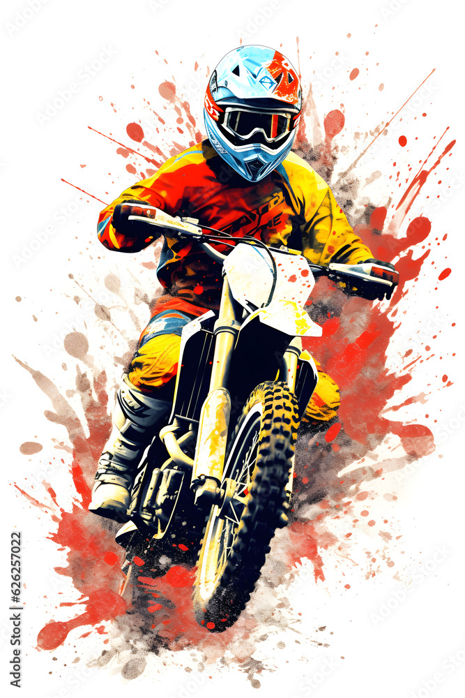 Motocross rider on a motorcycle