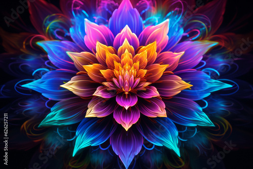 Colorful abstract crystal spiritual background. Generative AI