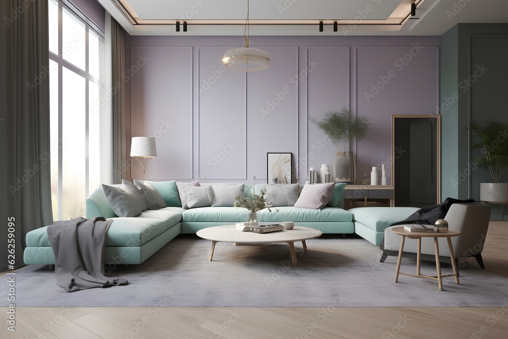 Fototapeta premium modern living room made by midjeorney