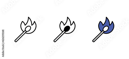 matchstick icon design with white background stock illustration