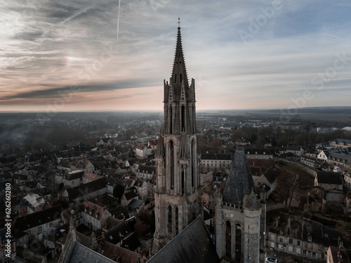Senlis Cathedral, France, with a drone