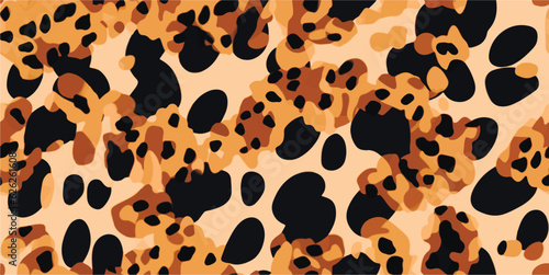 Modern pattern with leopard skin. Creative collage contemporary seamless pattern. Fashionable template for design