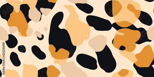 Modern pattern with leopard skin. Creative collage contemporary seamless pattern. Fashionable template for design