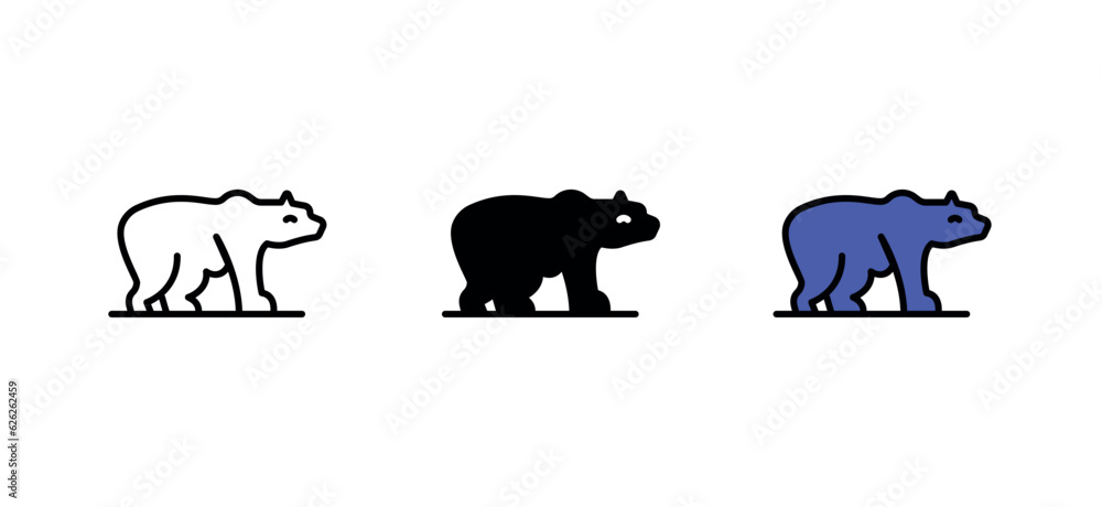 Bear icon design with white background stock illustration
