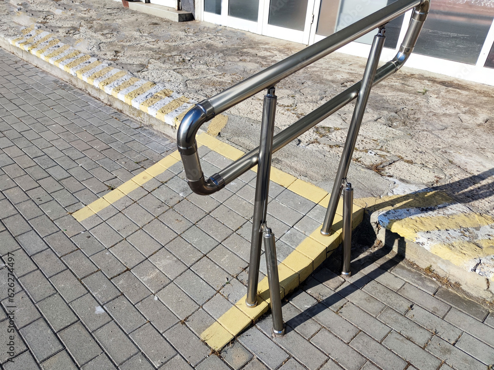low ramp with handrails for people with disabilities low ramp with handrails for people with disabilities