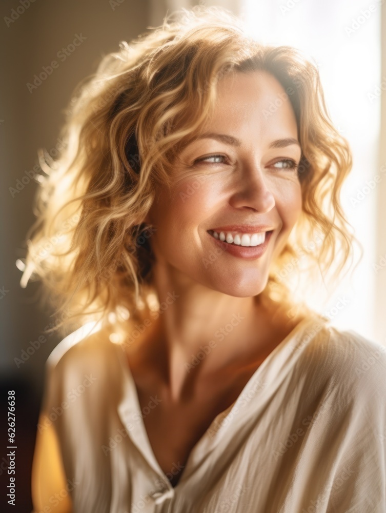 Beautiful middle-aged women smile. Beautiful middle-aged women smile.