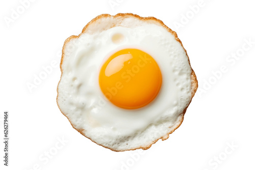 Isolated Fried Egg Top View on transparent Background - Healthy Breakfast Generative AI